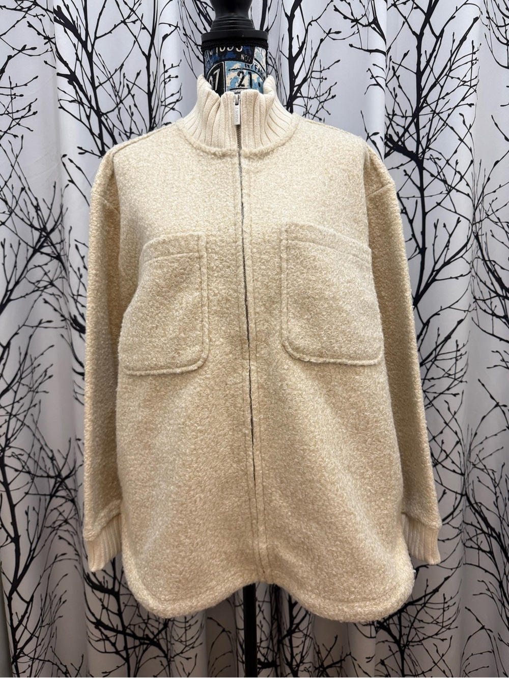 Z Supply Downhill Jacket zip-up poodle knit chest patch pockets Women’s